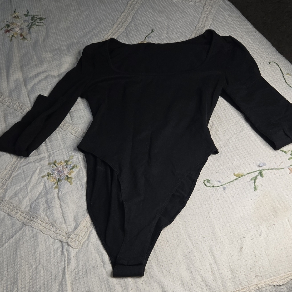 Shein Black Long Sleeve Bodysuit